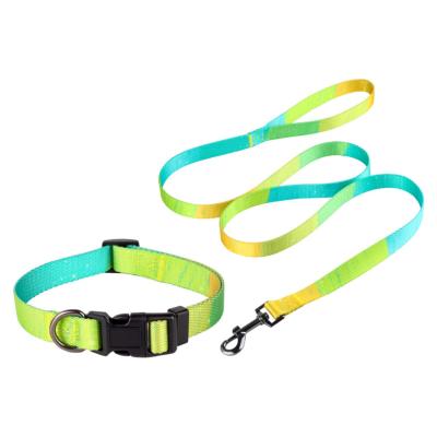 중국 Luxury Retractable Dog Leash Gradient Colors Dog Collar Leash Set For Small Dog 판매용