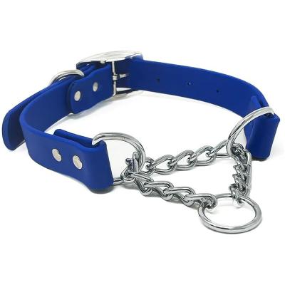 중국 Silicone Half Chain Pet Dog Collar For No Pull Dog Walking And Pet Training 판매용