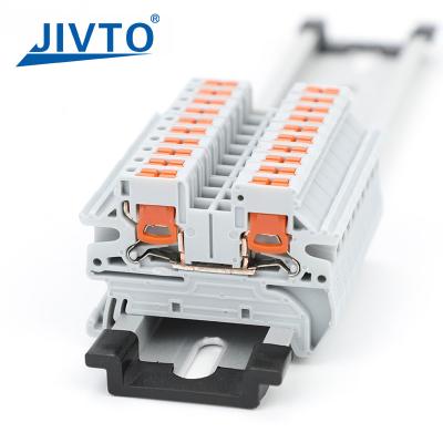 China PTV 2.5 DIN Rail Terminal Block Side-Entry Push-in Connection 2.5mm² 26-12AWG Cable Wiring Electrical Wire Connector for sale
