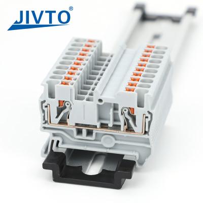 China PT2.5 Push-in Terminal Block 2.5mm² Connector Spring Feed-Through Strip Plug PT-2.5 Wire Electrical Din Rail Contact for sale