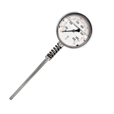 China 2.5'' 63MM 1/2 BSP Industrial Bimetal Thermometer Temperature Gauge 100mm Stem for sale