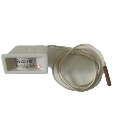 China Indicador capilar de la temperatura de la lente del rectángulo plástico 40C del tubo capilar 62mmx28m m en venta