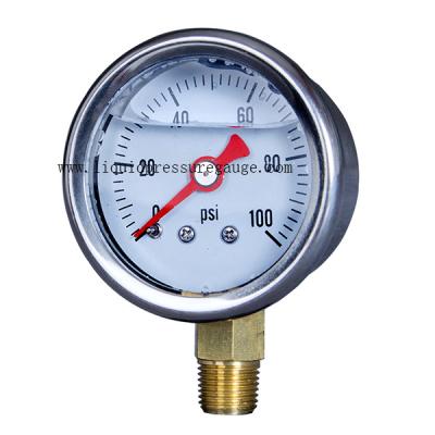 China 40mm 100psi Fuel Pressure Gauge With 1/8 NPT Lower Mount for sale
