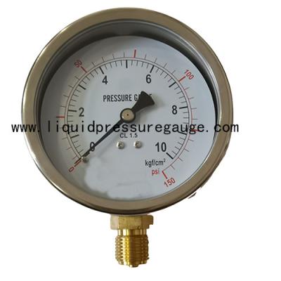 China 150psi Brass Liquid Filled oil Pressure Gauges 4