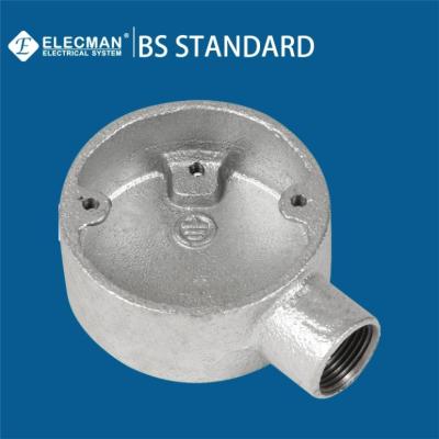 China BS4568 20mm-32mm Malleable Iron Boxes Terminal Outlet Box One Way Type for sale