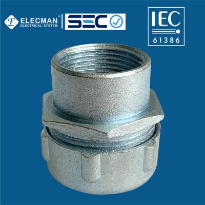 China IEC 61386 Zinc Rigid Conduit Liquid Tight Connector 1 Inch Threaded Type for sale