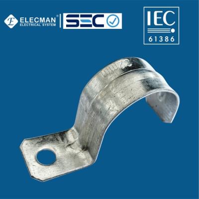 China Steel IEC 61386 Conduit Fittings EMT 1 Hole Straps Zinc Plated for sale