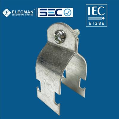 China IEC 61386 Steel RUC Conduit Pipe Strut Clamp Two Pieces Universal Type for sale