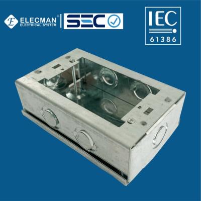China IEC 61386 Steel Electrical Conduit Galvanized Junction Box 118*76*40mm for sale