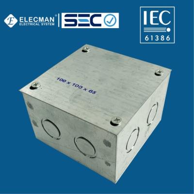 China IEC 61386 Steel Electrical Conduit Junction Box Welded Outside Electrical Junction Box for sale