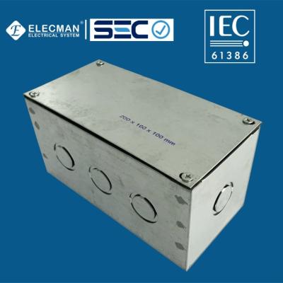 China IEC 61386 Large Waterproof Steel Welded Electric Cable Junction Box 200*100*100mm for sale