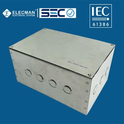 Chine Les boîtes électriques du CEI 61386 d'acier d'Elecman ont soudé la boîte de jonction de câble électrique 300x200x150mm à vendre