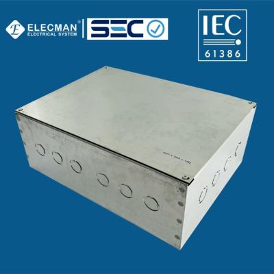 China Caja de conexiones de acero galvanizada exterior 400x300x150m m del cable eléctrico del IEC 61386 del cuadrado en venta