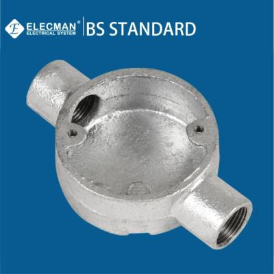 China BS4568 Malleable Iron Terminal Outlet Box Conduit Electrical Box 20mm-32mm for sale