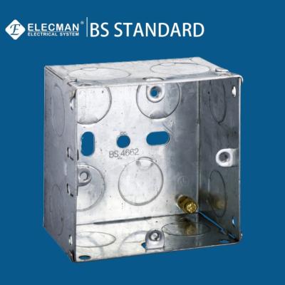 China BS4662 galvanizou a caixa elétrica de aço 3x3 do soquete do grupo da caixa de interruptor 1 do metal à venda