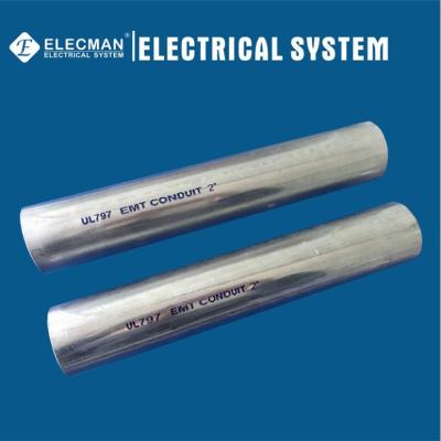 中国 2インチ電気金属EMTは鋼鉄水路の管の管に電流を通した 販売のため