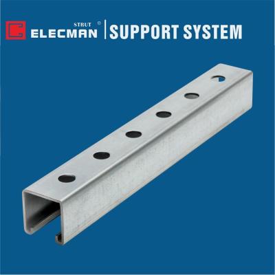 China 12 gauge Round Hole Slotted Strut C Channels Hot Dipped Galvanized Steel for sale