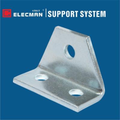 China ELECMAN 90 Degree Strut Angle Fittings 3 Hole L Bracket Galvanized Steel for sale