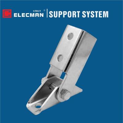 中国 単一の支柱チャネルは調節可能な角ブラケットを電流を通した鋼鉄に固定する 販売のため