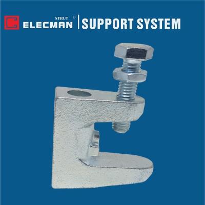 China ANSI & Metric Zinc Plated Malleable Iron Beam Clamps Threaded Holes For Hanger for sale