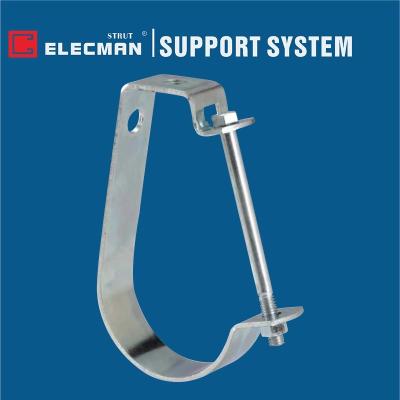 China Adjustable J Shape Conduit Pipe Hangers Clamp Zinc Plated Steel for sale