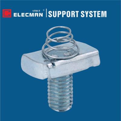 China Hot Dipped Galvanized Steel Strut Short Spring Channel Nuts With Stud for sale