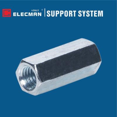 China Galvanized Carbon Steel Stainless Steel Hex Threaded Rod Coupling Connector M5 - M24 for sale