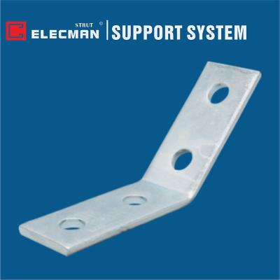 China Galvanized Steel 4 Hole Strut Angle Fittings 45 Degree Angle Strut Bracket for sale