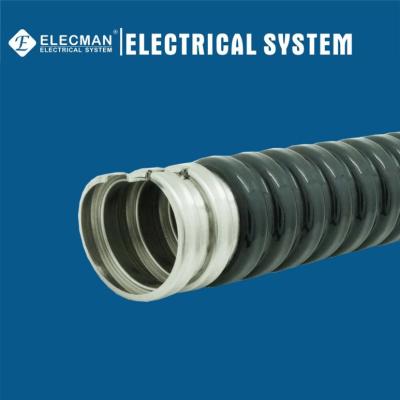 China Black PVC Coated Galvanised Steel Flexible Conduit Electrical Metal Hose for sale