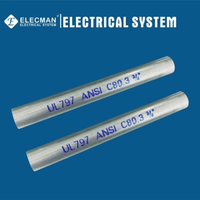 China 3/4 In. UL Listed Hot Dipped Galvanized EMT Pipe EMT Tube EMT Conduit for sale