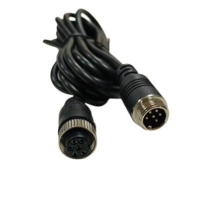 China Custom M12  6 Core Male to Female Sensor Wire Harness Video Camera Extension Cable for sale