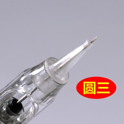 中国 使い捨て可能な3本の円形はさみ金の入れ墨の針、眉毛/唇/入れ墨のカートリッジ針  販売のため