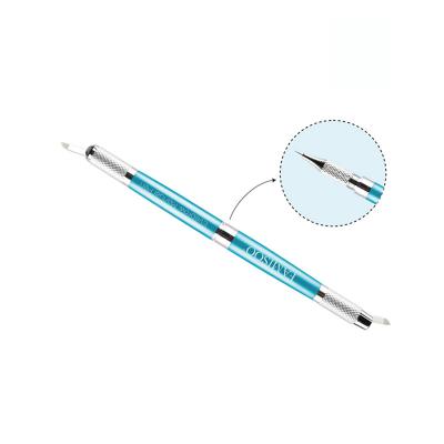 China Smart Manual Eyebrow Tattoo Pen With Sterile Disposable Needles Blue for sale