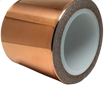 China 25 X 3 Flat Copper Strip Roll Tape 2 Inch X 33ft Adhesive EMI Shielding Guitar Cavity for sale