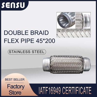 China High Durability Double Braids Stainless Steel Exhaust Flex Pipe 45*200mm for sale