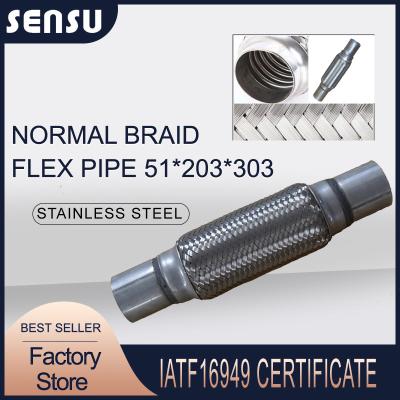 China SS201 Normal Braid Flexible Car Exhaust Pipe Reduce Noise 51mm*203mm*303mm for sale