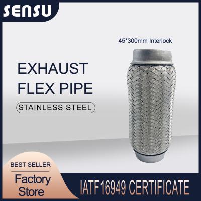 China 45x300mm Stainless Steel Auto Exhaust Flexible Pipe Inside Interlcok for sale