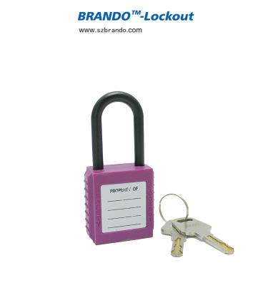 China BO-G11 38mm purple short Nylon Shackle Padlock (Non-conductive) for sale