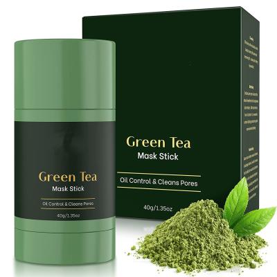 China Natural Green Tea Face Mask Stick For Cleansing Whitening Anti-Acne en venta