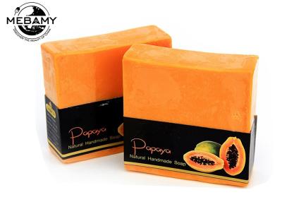 China Skin Lightening Organic Handmade Soap , Whitening Pure Herbal Papaya Soap Bar for sale