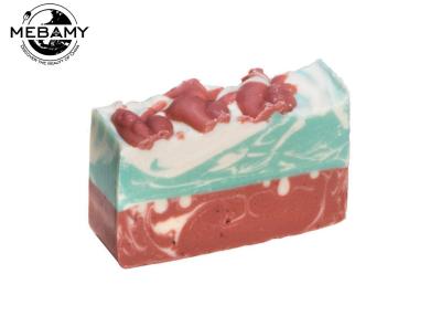 China Pure Natural Organic Handmade Soap , Red Rose Gessential Oil Bar Soap Moisturizing for sale
