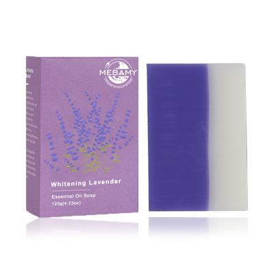 China Purple Organic Face Soap Whitening Lavender Coconut Oil Body Care for sale