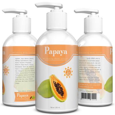 China Private Label Kojic Acid Natural formula Organic Papaya Skin Whitening Moisturizing body Lotion 120ml for sale