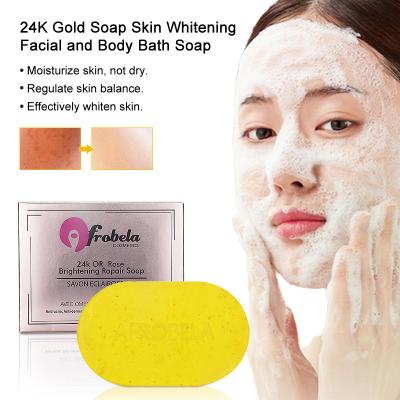 China Sabão de banho orgânico da marca própria para a Anti-acne 24K Rose Brightening Soap da cara à venda