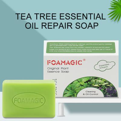 China 100% Natural Organic Handmade Soap Original Essence Clearing Oil Control Anti Acne Tea Tree Soap for sale