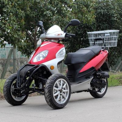 China Air Cooled 50cc Adult Tri Wheel Motorcycle Single Cylinder 4 Stroke With Rear Box for sale