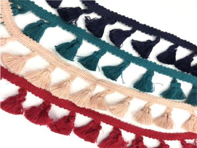 China Niris Lingerie garment accessories 3cm width Multicolor tassel fringe tassel lace trim for sale