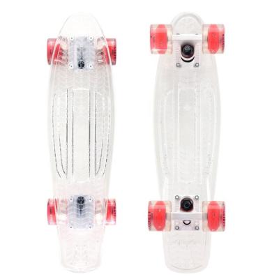 Chine style clair de couleur de plate-forme de PC de 22inch Penny Complete Skateboards With Transparent à vendre