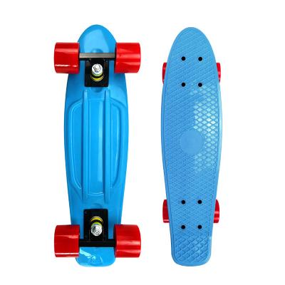 China Plastic Mini Penny Complete Skateboards 22 With Blue Deck Red Wheels for sale