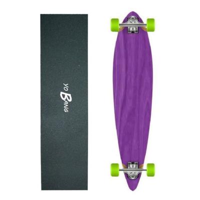 China Longboard china supplier 40inch Cambered Pintail Longboard With 7inch UB Truck Green Wheels for sale
